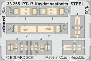 PT-17 Kaydet Seatbelts Steel (for Roden) (Plastic model)