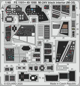 Mi-24V ズームエッチングパーツ (黒、Mi-35用) (ズべズダ用) (プラモデル)