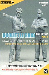 Doolittle Raid April 18, 1942 Part A Lt.Col.J.H.Doolittle & USAAF Pilot (Plastic model)