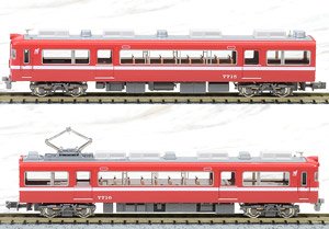 Meitetsu Series 7700 White Stripe Car (without End Panel Window) Standard Two Car Formation Set (w/Motor) (Basic 2-Car Set) (Pre-colored Completed) (Model Train)