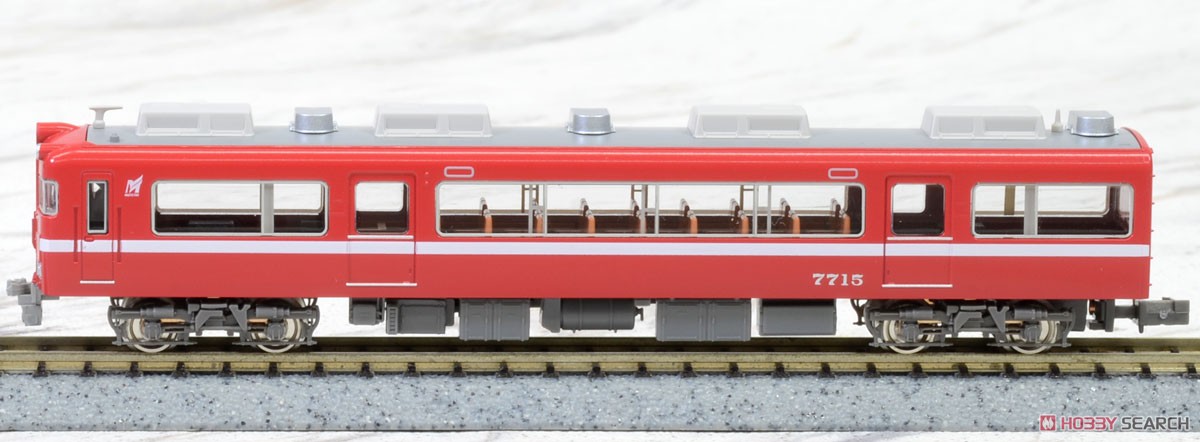 Meitetsu Series 7700 White Stripe Car (without End Panel Window) Standard Two Car Formation Set (w/Motor) (Basic 2-Car Set) (Pre-colored Completed) (Model Train) Item picture1