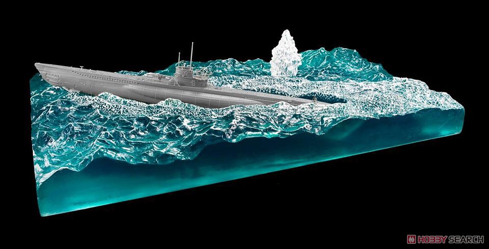 ドイツ海軍 Uボート用 波ベース (青色透明レジン製) (プラモデル) その他の画像2