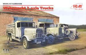 Wehrmacht 3-Axle Trucks (Henschel 33D1, Krupp L3H163, LG3000) (Plastic model)