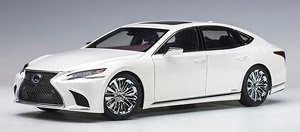 Lexus LS500h (Metallic White/Crimson & Black) (Diecast Car)