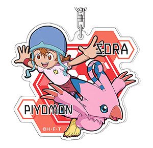 Acrylic Key Ring Digimon Adventure: 04 Sora & Biyomon AK (Anime Toy)