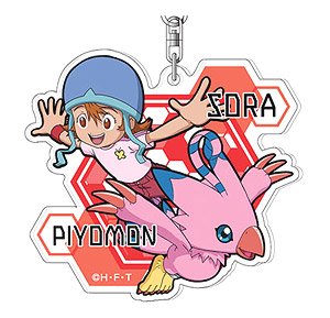 Acrylic Key Ring Digimon Adventure: 04 Sora & Biyomon AK (Anime Toy)