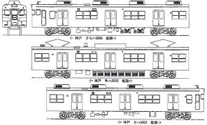 16番(HO) 山陽電鉄 3000系普通鋼車体3両セット (3両・組み立てキット) (鉄道模型)