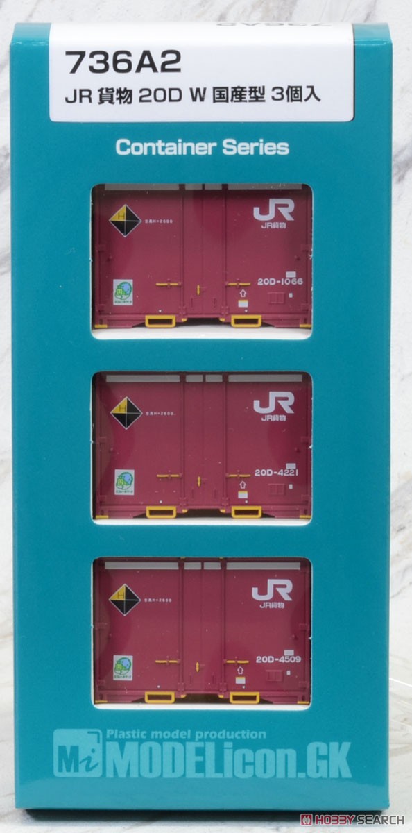 1/80(HO) J.R.F. 12f 20D Container W Type (Design Manufactured in Japan) (3 Pieces) (Model Train) Item picture1