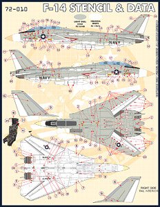 アメリカ海軍 F-14トムキャット ステンシル (デカール)