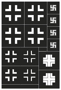 Heinkel He.219A-7 UHU German Crosses Airbrush Mask (for Tamiya) (Plastic model)