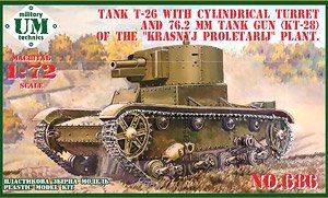 Tank T-26 w/Cylondrical Turret and 76.2mm Tank Gun (KT-28) of The `Krasnyj Proletarij` Plant (Rubber Tracks) (Plastic model)