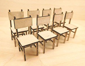 8 Wooden Chairs (Plastic model)