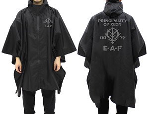 Mobile Suit Gundam Zeon Rain Poncho Black (Anime Toy)