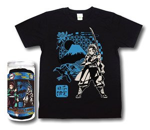 鬼滅の刃 日本限定ボトルTシャツ 日本 黒 XL (キャラクターグッズ)