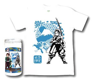 鬼滅の刃 日本限定ボトルTシャツ 日本 白 XL (キャラクターグッズ)