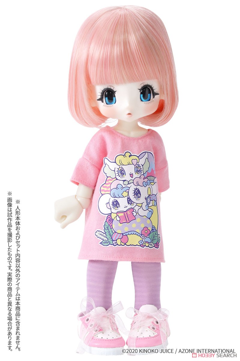 Kinoko Planet x Peropero Sparkles [Big T-shirt One-piece] (Pink) (Fashion Doll) Other picture2