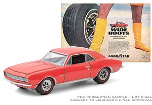 Goodyear Vintage Ad Cars 1967 Chevrolet Camaro Wide Boots New Wide Tread tires from Goodyear (ミニカー)