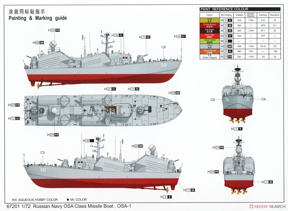 Russian Navy OSA Class Missile Boat OSA-1 (Plastic model) Color1