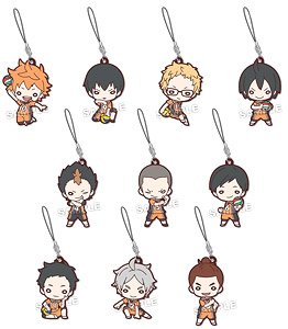 Nitotan Haikyu!! Karasuno High School Second Uniform Rubber Mascot (Set of 10) (Anime Toy)