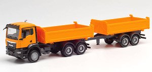 (HO) MAN TGS NN Tandem Trailer Truck Orange (Model Train)