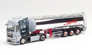 (HO) MAN TGX XXL Euro 6c Chrome Tank Semi Trailer `Minor` (Model Train)