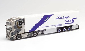 (HO) Scania R 13 TL Refrigerated Box Trailer `Lechner Trans` (Model Train)