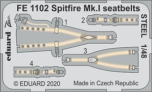 Spitfire Mk.I Seatbelts Steel (for Eduard) (Plastic model)