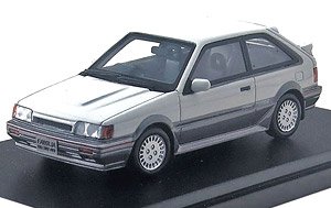 MAZDA FAMILIA FULL TIME 4WD GT-X (1985) ドーバーホワイト / ラスターシルバーM (ミニカー)