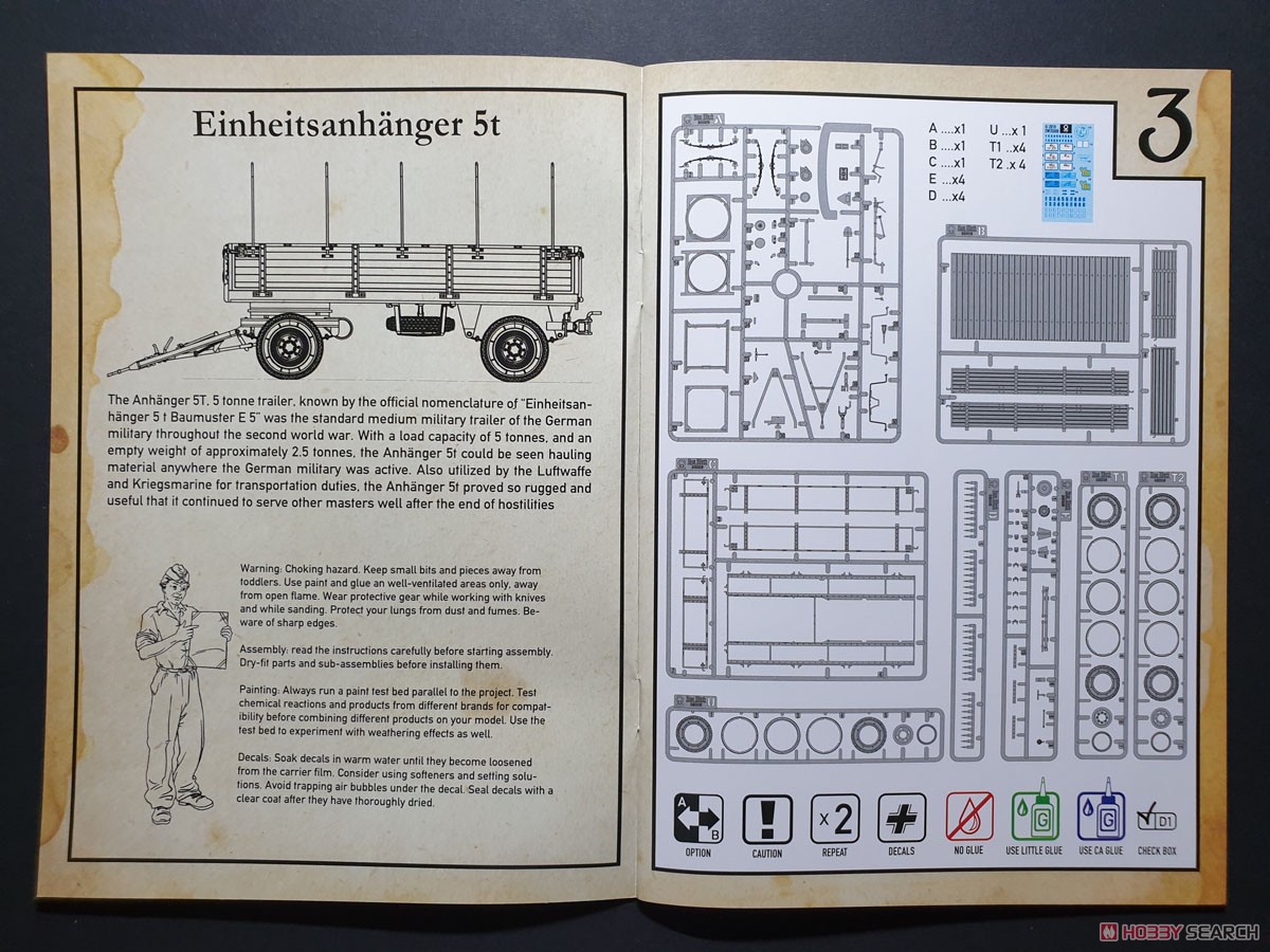 Einheitsanhanger 5t (German Uniform 5t Trailer WW2) (Plastic model) Assembly guide2