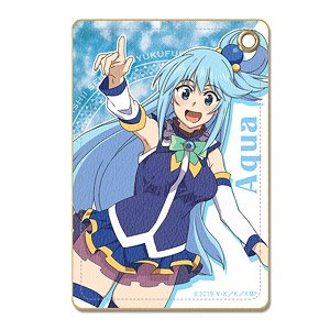 [KonoSuba: God`s Blessing on this Wonderful World! Legend of Crimson] Leather Pass Case Design 02 (Aqua) (Anime Toy)