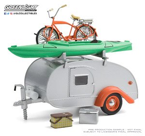 Hitch & Tow Trailers Series 6 - Teardrop Trailer in Silver with Orange Trim (ミニカー)