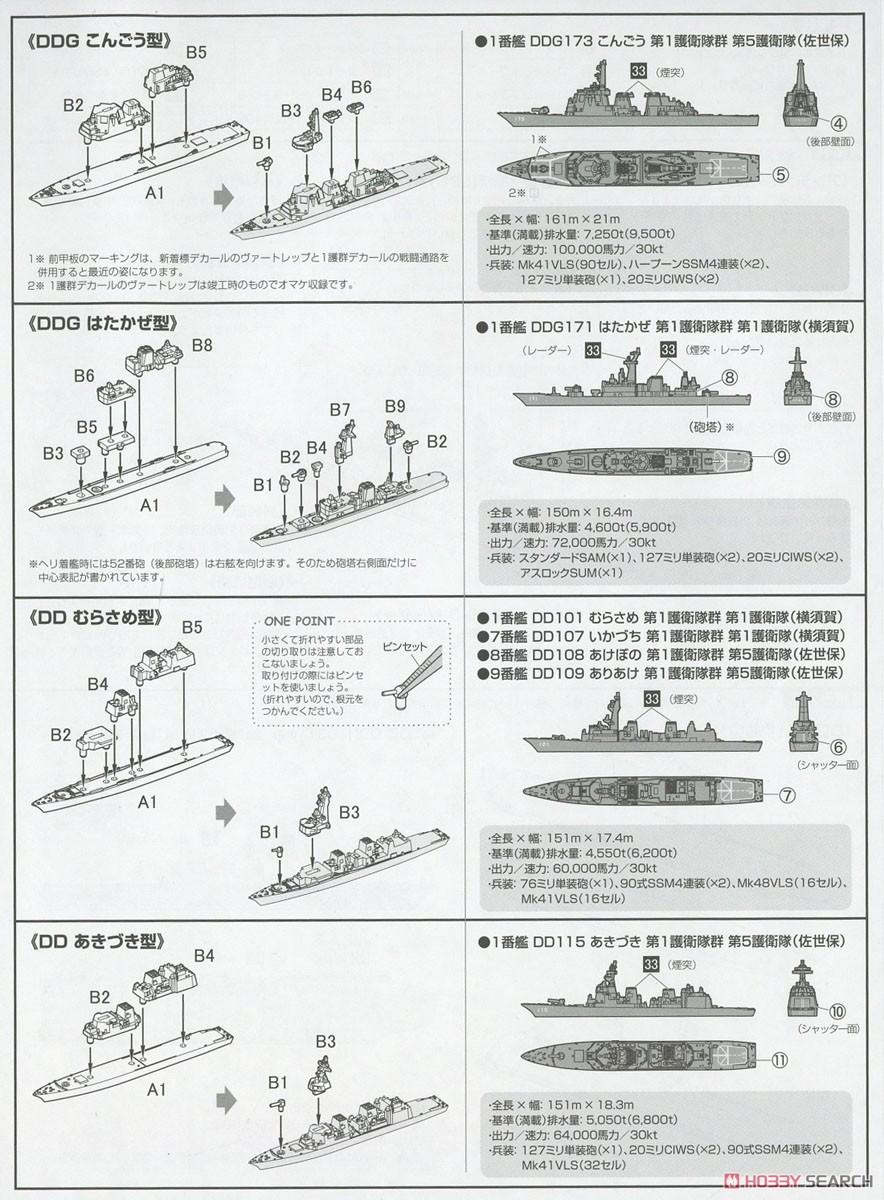 JMSDF Escort Flotilla 1 Special Version (w/Shipboard Helicopter) (Plastic model) Assembly guide2