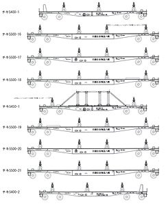 16番(HO) ロングレールチキ SNSY タイプ キット (150mレール輸送用貨車編成) (9両セット) (組み立てキット) (鉄道模型)