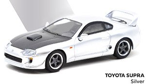 Toyota Supra Silver (Carbon Bonnet) (Diecast Car)