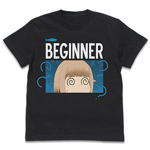 Diary of Our Days at the Breakwater Hina`s Fishing Beginner T-shirt Black L (Anime Toy)
