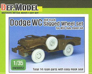 US Dodge WC 4X4 Truck Sagged Wheel Set (for AFVclub, Italeri 1/35) (Plastic model)