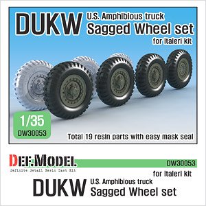 WWII U.S DUKW Amphibious Truck Wheel Set (for Italeri 1/35) (Plastic model)
