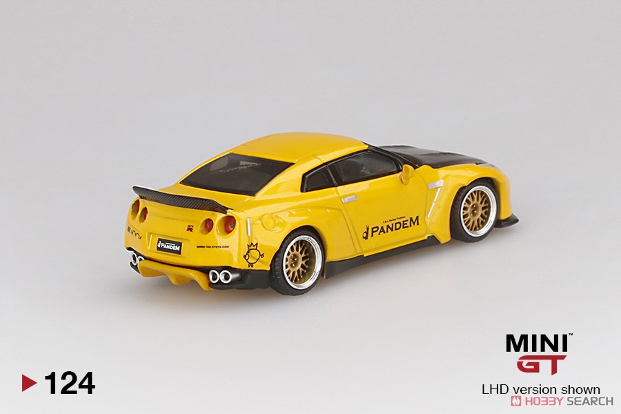 Pandem Nissan GT-R R35 ダックテイル メタリックイエロー/カーボン (右ハンドル) (ミニカー) その他の画像2