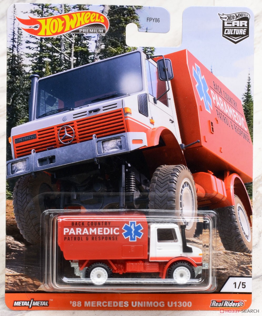 Hot Wheels Car Culture Assort -All Terrain `88 Mercedes Unimog U1300 (Toy) Package1