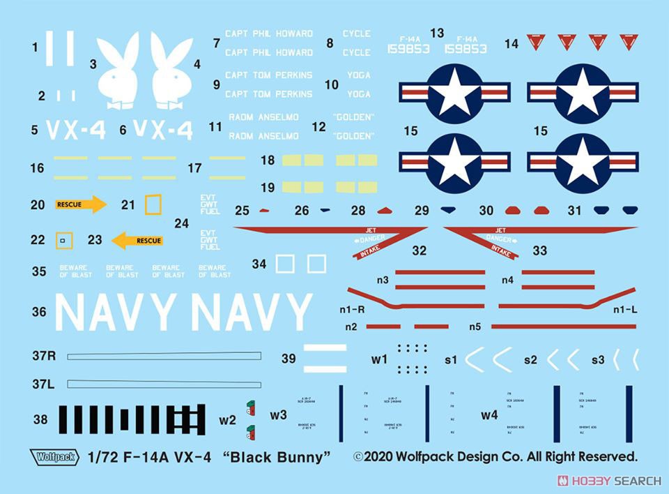 F-14A Tomcat Part.1 - VX-4 `Evaluators` Vandy 1 (for Academy 1/72) (Decal) Item picture1