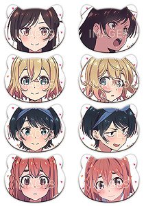 Rent-A-Girlfriend Animal Ear Can Badge Collection (Set of 8) (Anime Toy)