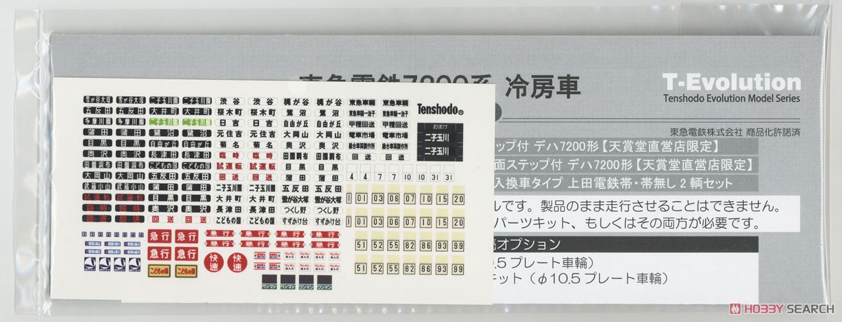 16番(HO) T-Evolution 東急電鉄 7200系 冷房車 2輌セット (2両セット) (プラスティック製ディスプレイモデル) (鉄道模型) 中身1