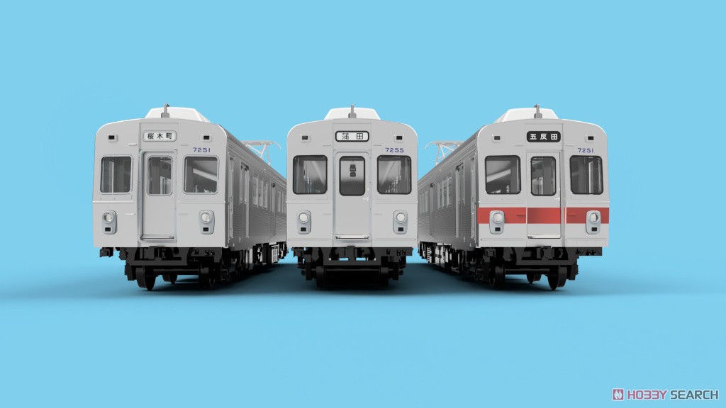 16番(HO) T-Evolution 東急電鉄 7200系 冷房車 赤帯・前面ステップ付 2輌セット (2両セット) (プラスティック製ディスプレイモデル) (鉄道模型) その他の画像2