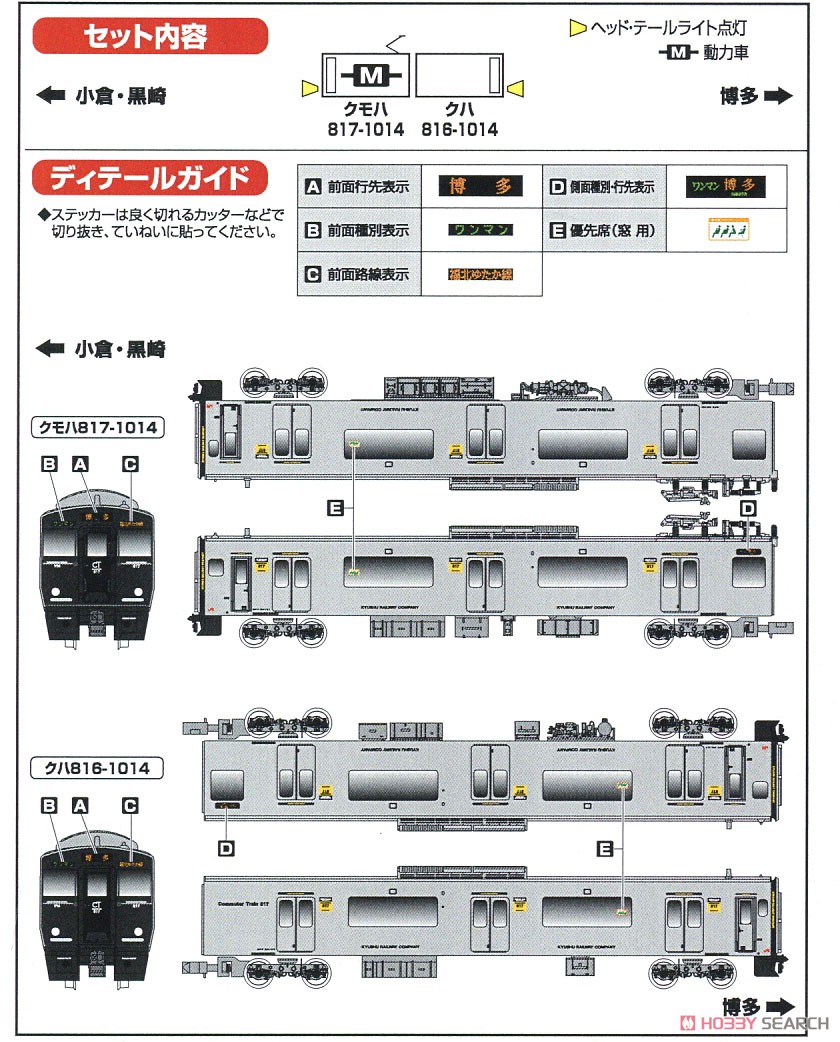 JR九州 817系1000番代 (福北ゆたか線) 基本2輛編成セット (動力付き) (基本・2両セット) (塗装済み完成品) (鉄道模型) 解説1