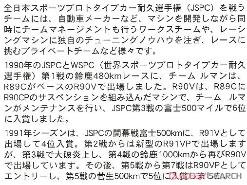 伊太利屋 ニッサン R90VP `1991 JSPC` (プラモデル) 解説1