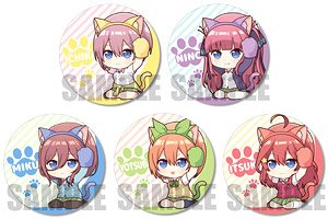 Trading Can Badge The Quintessential Quintuplets Nekokaburi (Set of 5) (Anime Toy)