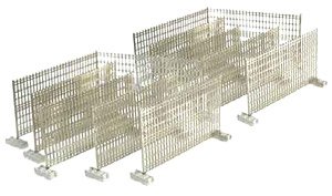 21276 (N) 金属製フェンス (コンクリート台座) (12枚入) (鉄道模型)