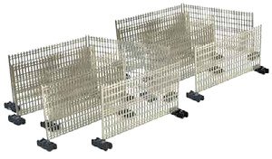 21277 (N) Metal Fence (Plastic Pedestal) (12 Pieces) (Model Train)