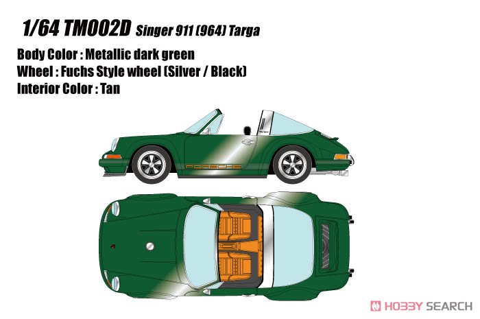 Singer 911 (964) Targa ダークグリーンメタリック (ミニカー) その他の画像1