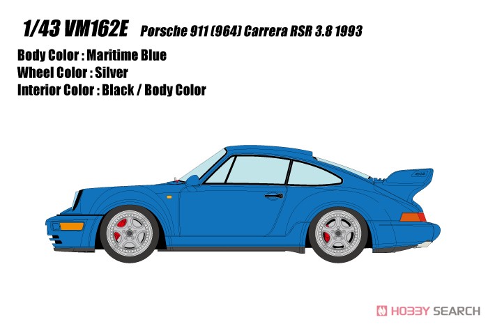 Porsche 911 (964) Carrera RSR 3.8 1993 Maritime Blue (Diecast Car) Other picture1